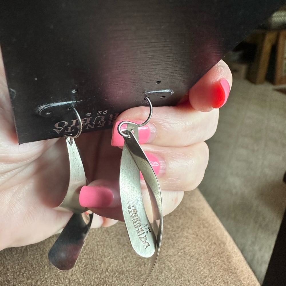 Silver Twisted Drop Earrings